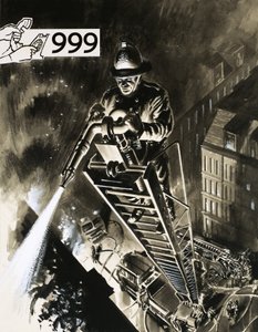 Bombero en la escalera de English School