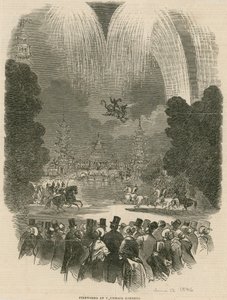 Espectáculo de fuegos artificiales en Vauxhall Gardens, Londres de English School