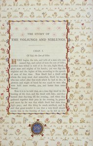 Primera página de La Historia de Los Volsungs y Niblungs, c.1870 de English School