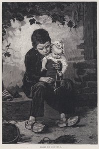 Niño pescador y niño