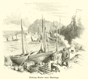 Barcos de pesca, cerca de Hastings de English School