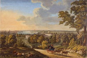 Colina Flamstead, Greenwich: El coche de caballos hacia el sur c.1810-20