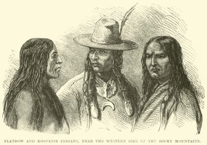 Indios Flatbow y Kootanie, cerca del lado occidental de las Montañas Rocosas
