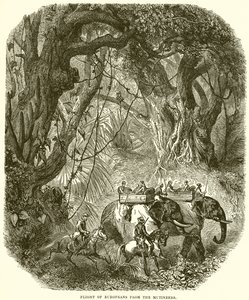 Huida de europeos de los amotinados de English School