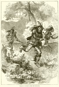 Huida de los indios después de la masacre de English School