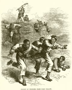 Huida de negros de Fort Pillow (grabado) de English School