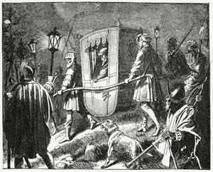 Huida del emperador Carlos V en 1552 de las fuerzas protestantes luteranas dirigidas por el elector Mauricio de Sajonia
