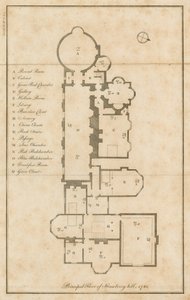 Plano de la planta principal, Strawberry Hill, Londres de English School
