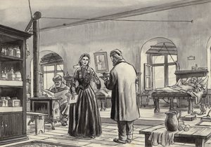 Florence Nightingale trabajando en el hospital de Scutari de English School