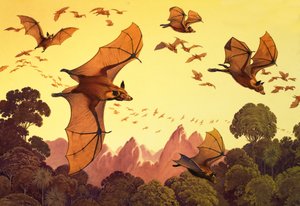 Flying Foxes (gouache sobre papel)