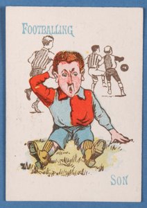 Hijo futbolista, del juego de cartas Happy Families, c.1890-1900