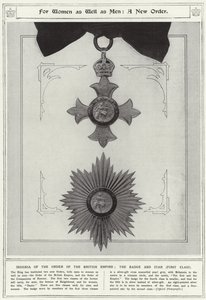 Para mujeres y hombres, una nueva orden, insignia de la Orden del Imperio Británico, la insignia y la estrella, primera clase de English School
