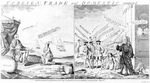 Comercio Exterior y Doméstico Comparado, por William Herbert, 1754 de English School