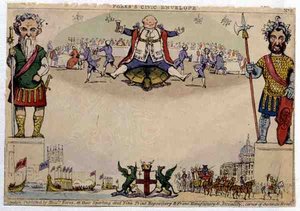 Sobre cívico de Fores, publicado por Messrs Fores, c.1840 (grabado coloreado)