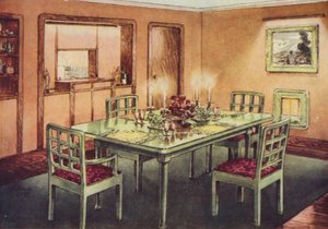 Comedor formal (litografia en color) de English School