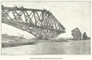 El puente Forth durante su construcción (grabado)