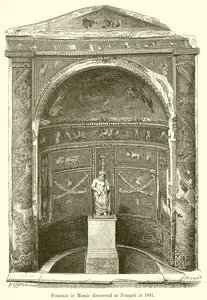 Fuente en mosaico descubierta en Pompeya en 1881