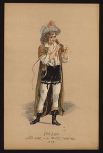 Fred Leslie, actor y cantante inglés (litografia en color) de English School