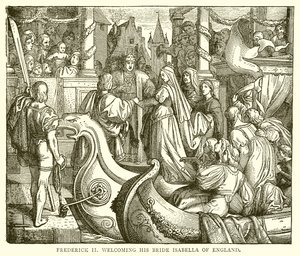 Federico II dando la bienvenida a su novia Isabel de Inglaterra
