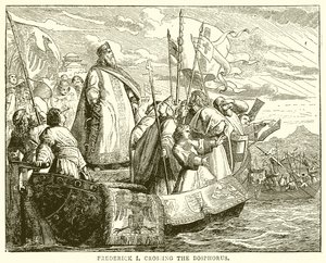 Federico I cruzando el Bósforo