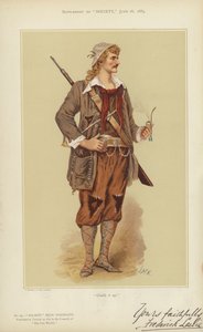 Frederick Leslie, como Rip en la Comedia de Rip Van Winkle (litografía en color) de English School