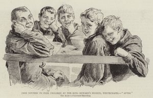 Cenas gratuitas para niños pobres en la Misión del Rey Eduardo, Whitechapel, "después" de English School