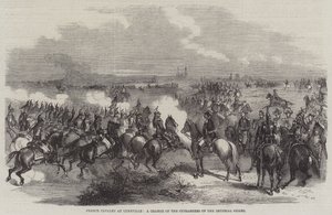 Caballería francesa en Luneville, una carga de los coraceros de la Guardia Imperial de English School