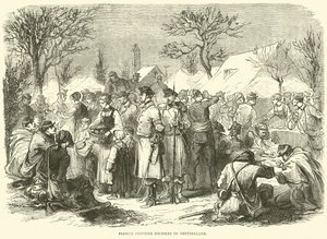 Soldados fugitivos franceses en Suiza, noviembre 1870 de English School