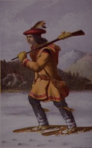 Trampero francés en Canadá en el siglo XVIII