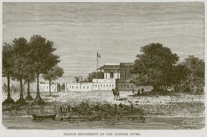 Asentamiento francés en el río Senegal, ilustración de Illustrated Travels, c.1880 de English School