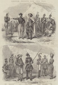 Tropas Francesas para la Guerra (grabado) de English School
