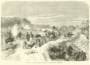 Captura de vagones de provisiones prusianos por los franceses antes de Thionville, septiembre 1870 de English School