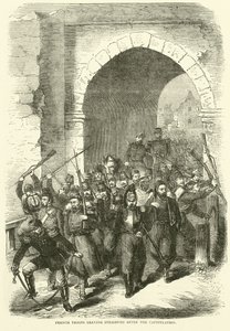 Tropas francesas dejando Estrasburgo después de la capitulación, septiembre 1870