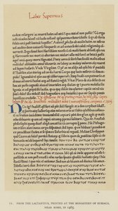 Del Lactancio, impreso en el Monasterio de Subiaco, cerca de Roma, en 1465 de English School