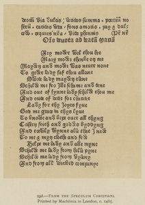 Del Speculum Christiani, impreso por Machlinia en Londres, c. 1485 (litografía) de English School