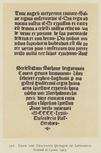 Del Tractatus Quinque de Lotharius, impreso en Lyon de English School