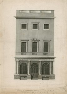 Frente de la Casa Bancaria en Lombard Street, construida para el difunto Sir Charles Asgill, Bart de English School