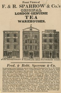 Vistas frontales de los almacenes de Fred & Robert Sparrow & Co de English School