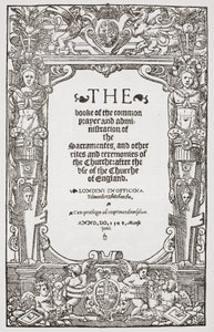 Frontispicio, El Libro de Oración Común, 1549 de English School