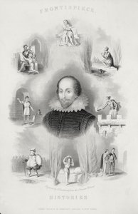Frontispicio para las Historias, de Las Obras Completas de Shakespeare, revisado por J. O. Halliwell, grabado por G. Greatbach de English School