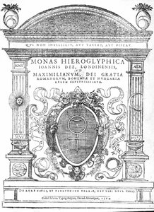 Portada de Monas Hieroglyphica de John Dee, publicada en 1564 de English School