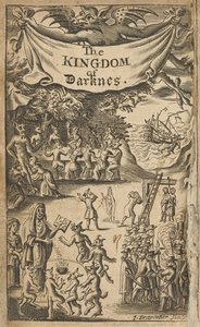 Frontispicio de Nathaniel Crouch, The Kingdom of Darkness (Londres: Impreso para Nath. Crouch de English School
