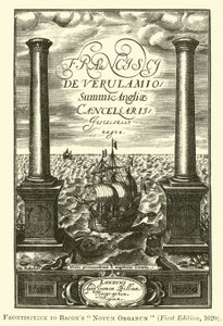Frontispicio del Novum Organum de Bacon de English School