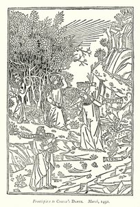 Frontispicio de la Dante de Coaeca, marzo de 1491 de English School