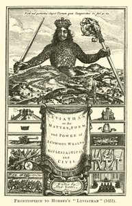 Frontispicio del Leviatán de Hobbes, 1651 de English School