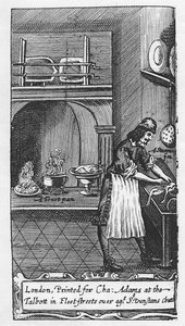 Frontispicio de The French Cook por La Varenne, 1653 de English School