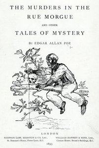Frontispicio de Los Crímenes de la Calle Morgue y otros Cuentos de Misterio de Edgar Allan Poe, publicado en 1893 de English School