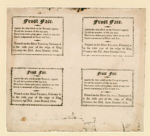 Feria de Hielo de 1814. Souvenirs impresos en el hielo de English School