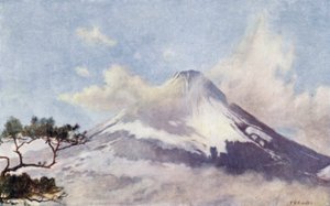 Fujisan, la "montaña sagrada" (litografia en color) de English School