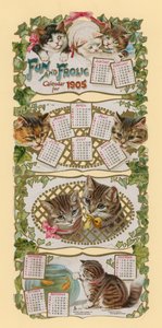 Diversión y jolgorio, calendario de 1905 de English School